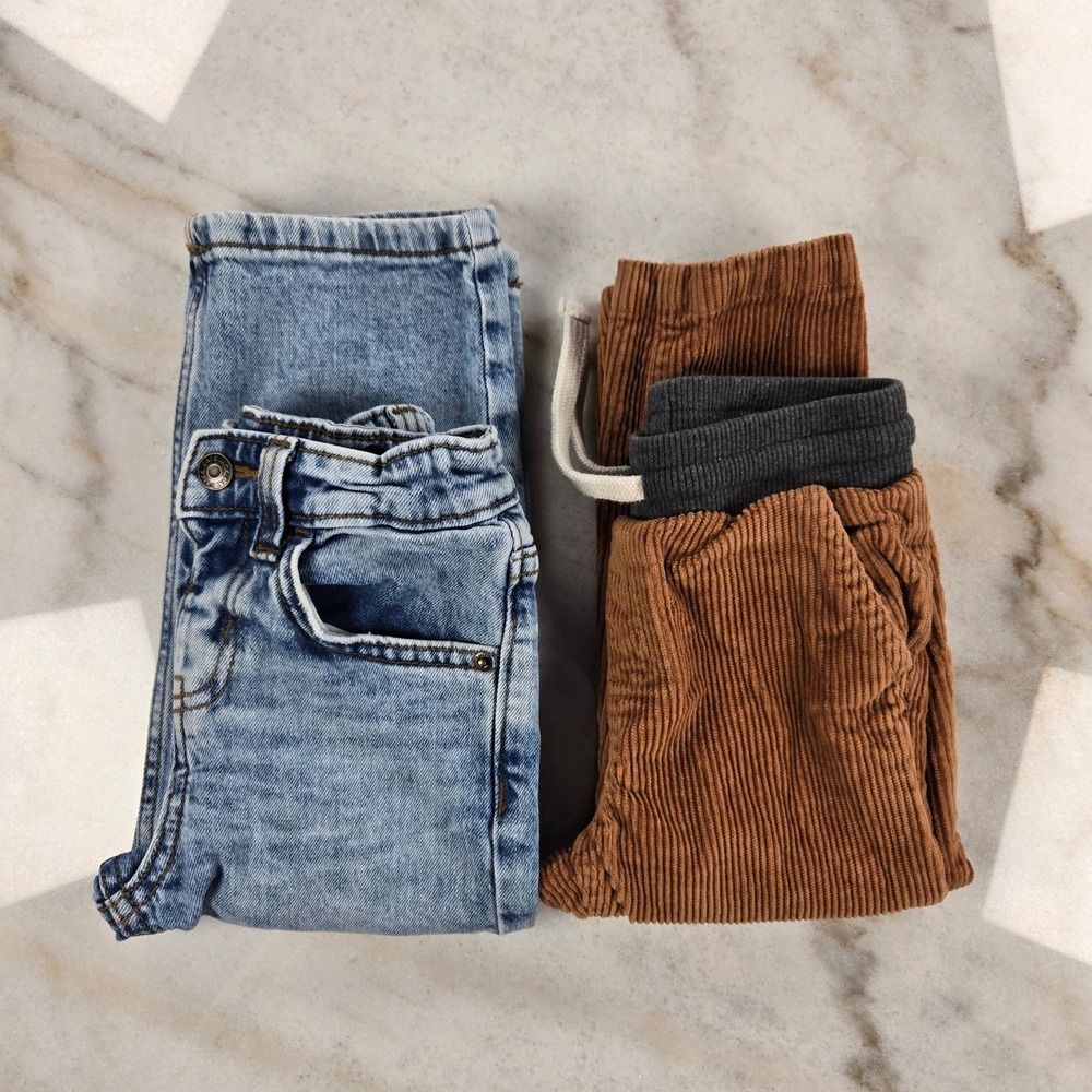 Cat & Jack Okie Dokie Pants Toddler 2T Blue Brown Jeans Corduroy Bundle Casual
